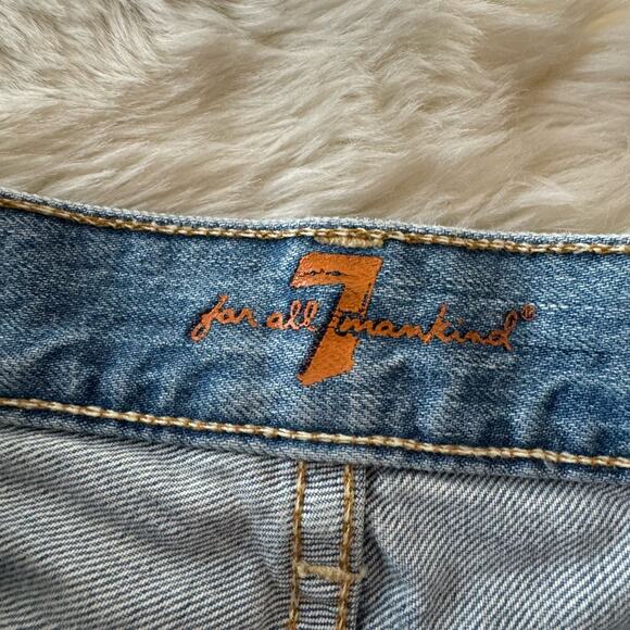 7 For All Mankind High Waist Vintage Bootcut Cut Off Denim Shorts 26 - Picture 5 of 13